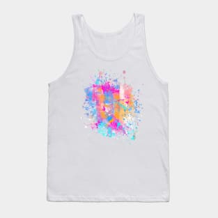 Abstract Vibrant Multicolor Brush Strokes and Splatters 5 Tank Top